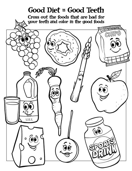 Good Diet, Healthy Foods Activity Sheet - Pediatric Dentist in Madison, MS
