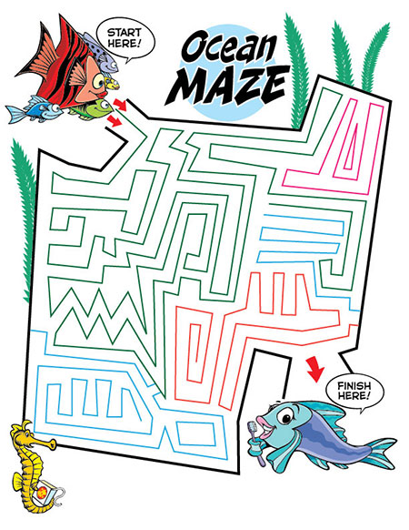 Ocean Maze Activity Sheet - Pediatric Dentist in Madison, MS